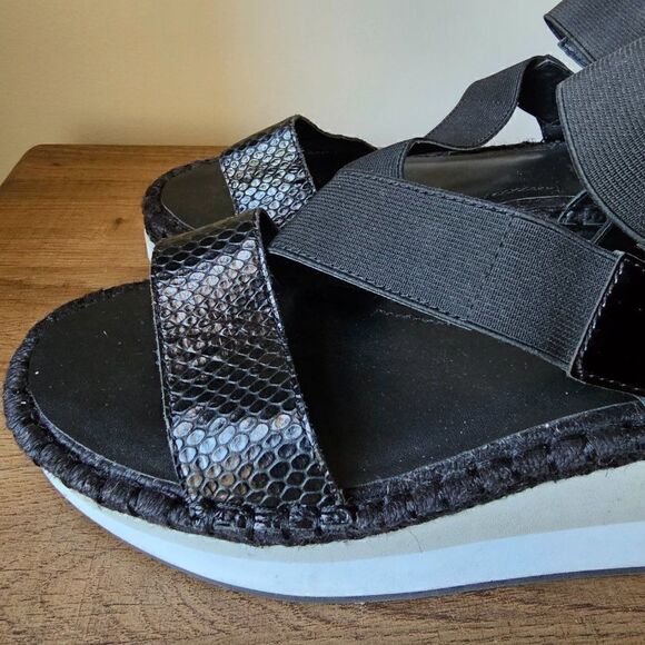 EUC DONAL J PLINER LEATHER/FABRIC UPPERS ELASTIC SANDALS SIZE 10 - Picture 5 of 16